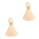 Ibiza style mini Tassel 1cm Gold-blush pink